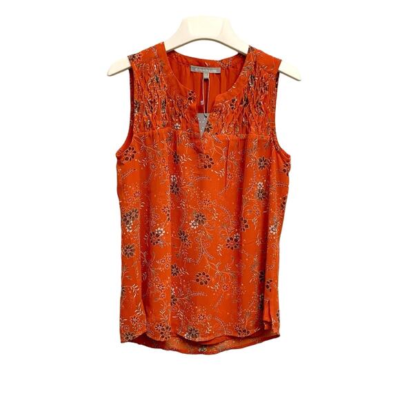 Daniel Rainn Orange Sleeveless Floral Top XS NWT - Picture 1 of 4